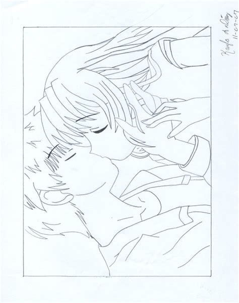 Anime Kissing Coloring Pages At Free