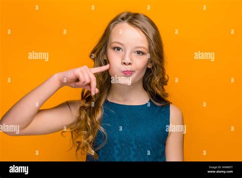 The Face Of Playful Happy Teen Girl Stock Photo Alamy