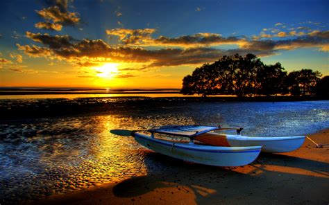 Amazing Beach Lovely Sunset Nature Beaches Hd Desktop Wallpaper