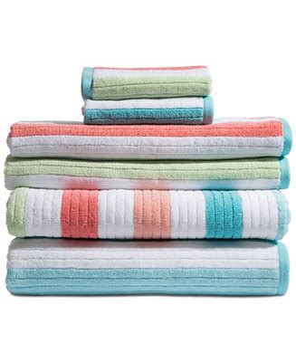 Great savings & free delivery / collection on many items. Caro Home Karissa Cotton 6-Pc. Textured-Stripe Bath Towel ...