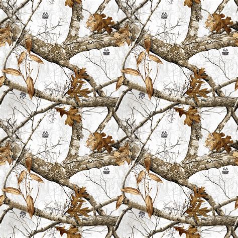 Realtree Fabric Camo In Snow White From Sykel 100 Cotton Etsy
