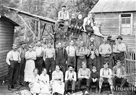 Bendickson Logging Crew And Families At Jervis Inlet Campbell River