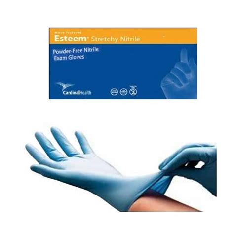 Cardinal Health Esteem Stretchy Nitrile Gloves Medium Blue 558817nb