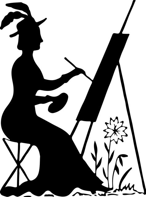 Silhouette Stock Image Lady Painting The Graphics Fairy