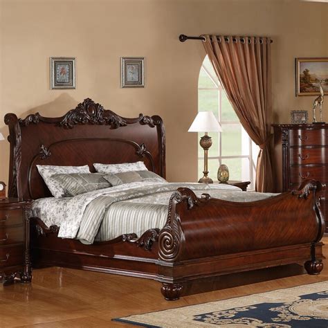 To add character, try a mix of slightly different textures and tints instead of a uniform finish across all the items. Roundhill Furniture Saillans Solid Wood Sleigh Bed ...
