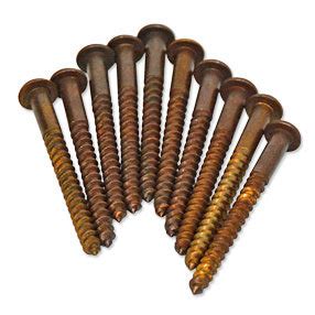 (set of 12) 1 x 1 inch round iron clavos decorative nails, hand forged, natural black finish. Aged brass round head large screws No.8 x 2inch