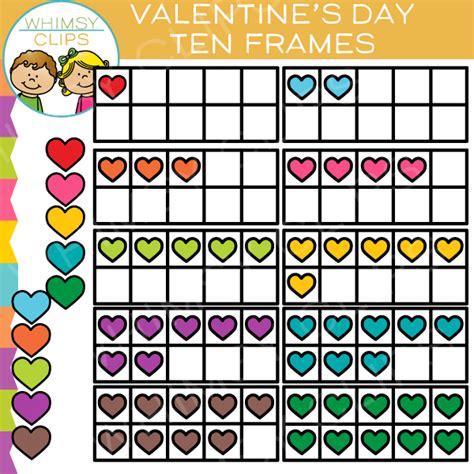 Valentines Day Ten Frames Clip Art Images And Illustrations Whimsy