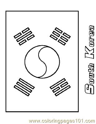 Printable Korean Flag Coloring Page AntonilCopeland