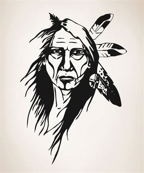 Vinyl Wall Decal Sticker Native American Elder Woman Osaa393s Etsy