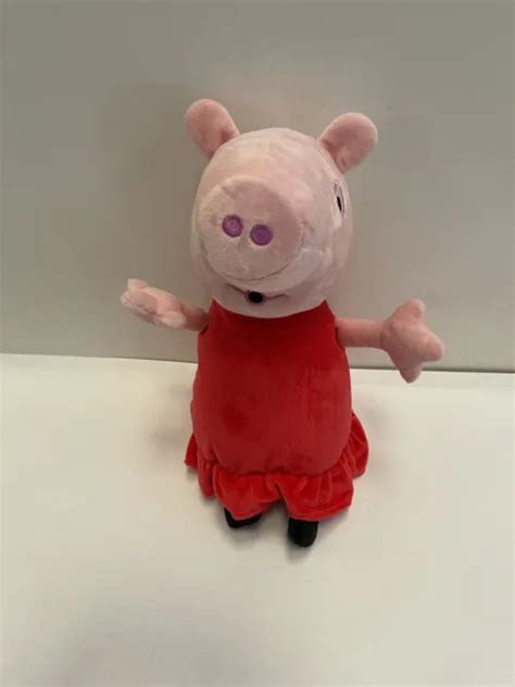 Peppa Pig Hug N Oink Plush 12 Giggles Talks Snorts Red Dress