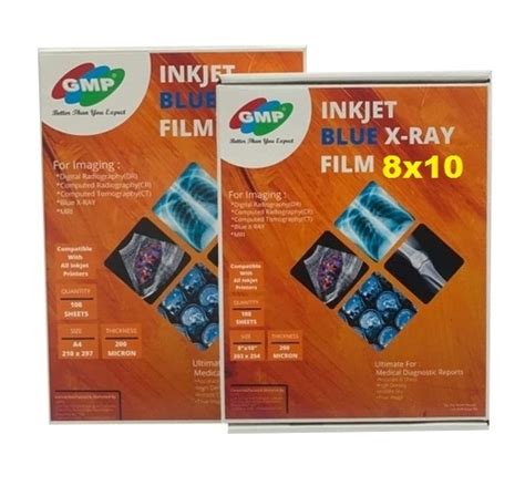 Gmp Medical 8 X 10 X Ray Inkjet Film Blue Colour 100 Sheet Manufacturer Supplier Exporter