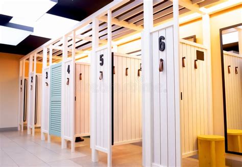 Wooden Dressing Booths For Trying On Clothes From The Store Clean