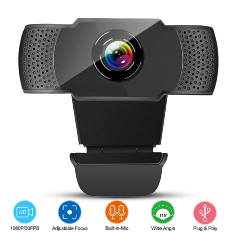 Webcam 1080p Hd Computer Camera With Microphone Laptop Usb Pc Webcam