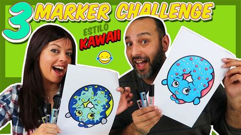 3 Marker Challenge Kawaii Edition Coloreando Dibujos Kawaii