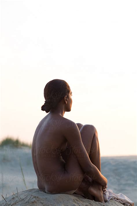 Nude Woman Sitting On Beach By Stocksy Contributor Rene De Haan