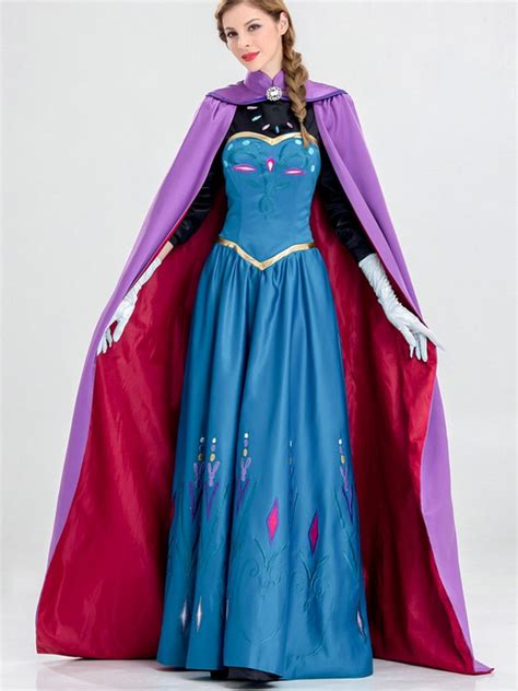 Disney Frozen Princess Anna Cosplay Costume Halloween Cloak Princess