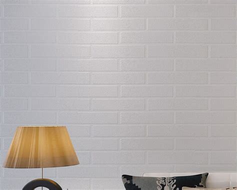 Beibehang 3d Wallpaper Pure White Bump Imitation Brick Grain White