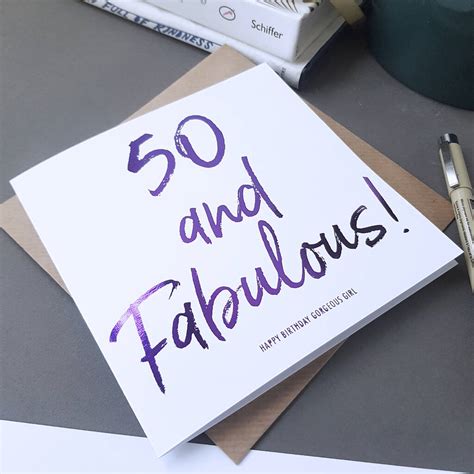 Celebrate a 50th birthday with a personalised card from papier, whether it be for your mom, dad, sister, friend, daughter or son. Fifty And Fabulous | 50th Birthday Card For Her By Rich ...