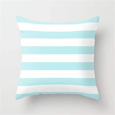 Turquoise Aqua Blue Stripe Horizontal Throw Pillow By Beautiful Homes