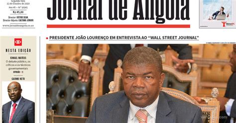 Capa Jornal De Angola De 2020 10 12