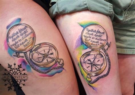 Not sure what i'm doing but i'm making the best of it. matching couple tattoos, realistic vintage compasses, with ...