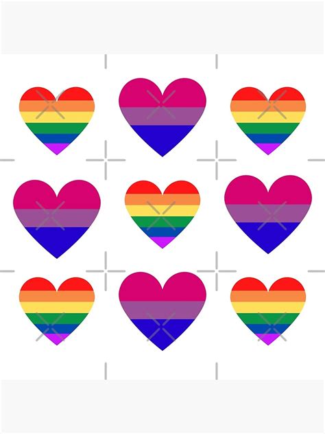 Pride Flag Heart And Bisexual Flag Heart Pack Photographic Print By Throuplescorner Redbubble