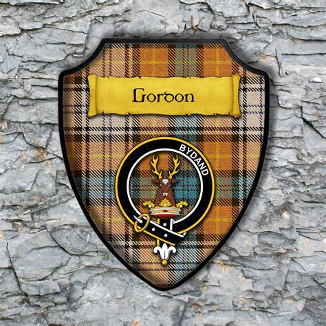 Gordon Shield Plaque With Scottish Clan Coat Of Arms Badge On Etsy