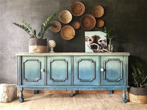 Vintage Buffet With Ombré Finish Annie Sloan Chalk Paint Refinishing