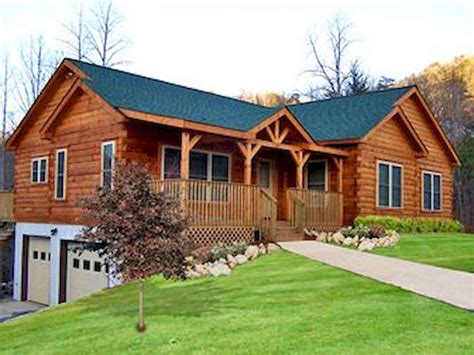 One Story Log Cabins Good Colors For Rooms