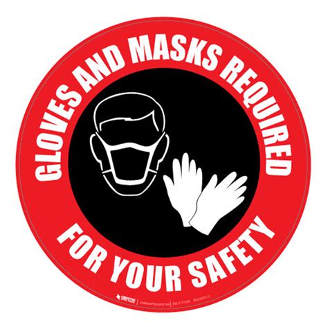 Gloves and Masks Required - Red - Floor Sign | Creative Safety Supply