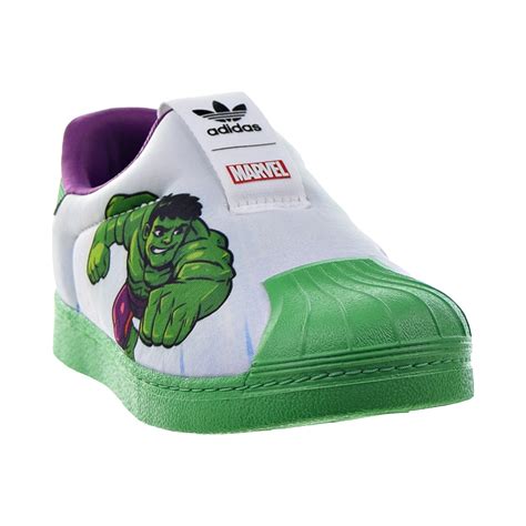 Adidas Superstar 360 I Marvel Hulk Slip On Toddlers Shoes White