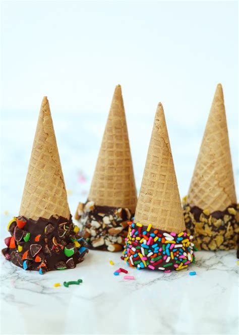 Chocolate Dipped Ice Cream Cones Recipe Chocolate Dipped Dipped