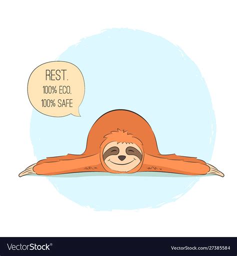 Sloth In Yoga Pose Shavasana Royalty Free Vector Image