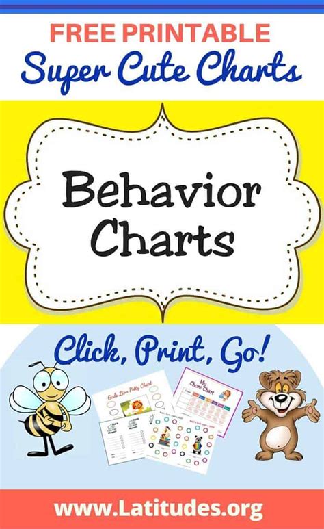 Files open in pdf format to print or save. FREE Printable Behavior Charts for Teachers & Students ...