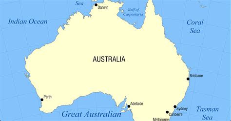 Oceans Around Australia Map Cvln Rp