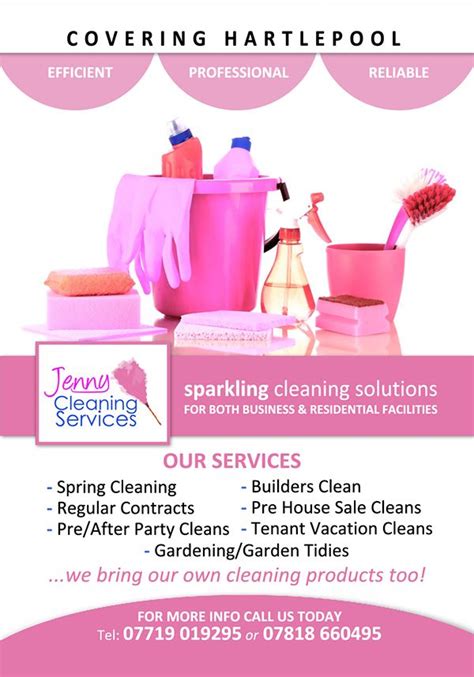 Konsep desain baju kerja | moko konveksi. Flyer design for Jenny Cleaning Services | Cleaning ...