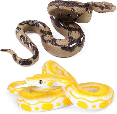 2pcs Realistic Fake Snakes Toy Rubber Snake Figure For Halloween Prank