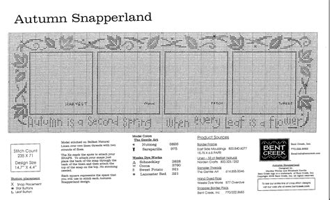 See more ideas about cross stitch, cross stitch patterns, bent creek. Bent Creek - Autumn Snapperland Border Graph | Cross ...