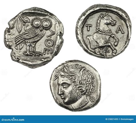 Greek Coins Stock Image Image Of Tetradrachm Isolated 23821435