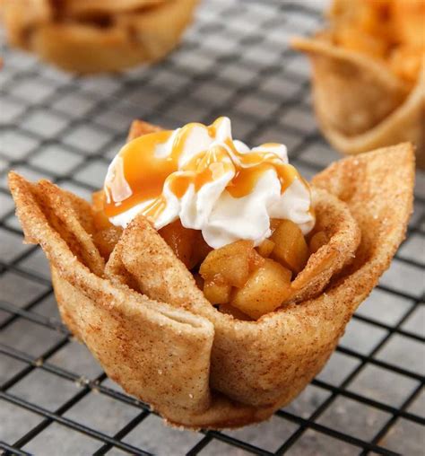 Written by:tyler lacoma last updated: These Apple Pie Tortilla Cups are a delicious and easy dessert you can make in 15 minutes using ...