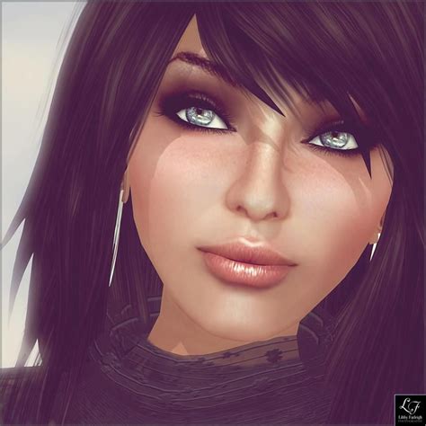 Second Life 3d Virtual World Avatars Female Vampire Cool Face