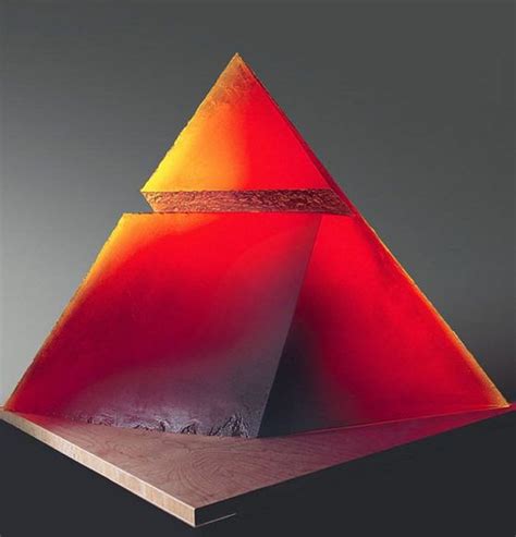 Corning Museum Of Glass Glass Museum Red Pyramid Geometric Sculpture Kiln Formed Glass Cast
