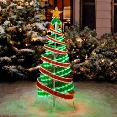 4 Foot Lighted Outdoor Green Red Tube Light Ribbon Christmas Tree H