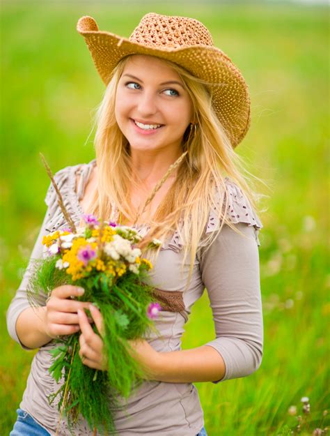 Woman With Flowers Free Stock Photo Public Domain Pictures