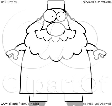 Cartoon Clipart Of A Black And White Chubby Muslim Man Vector