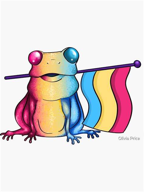 pansexual pride flag frog sticker by oh hey its liv redbubble