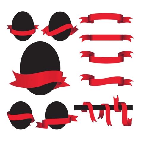 Free Vector Red Ribbons Collection