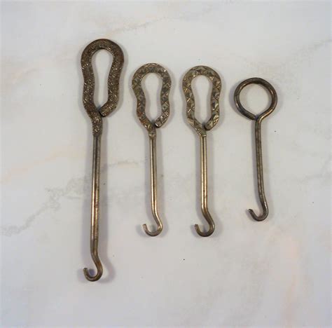Lot Of 4 Vintage All Metal Button Hooks Shoe Hooks Most With Etsy Metal Buttons Vintage