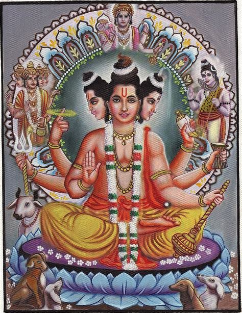 Artnindia Brahma Vishnu Shiva Trimurti Painting Handmade