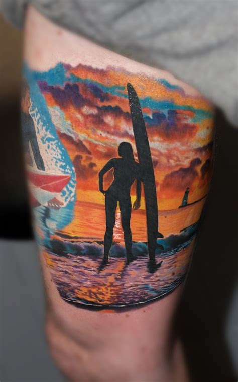 Sunset Surfer Tattoo By Korky Limited Availability At Redemption